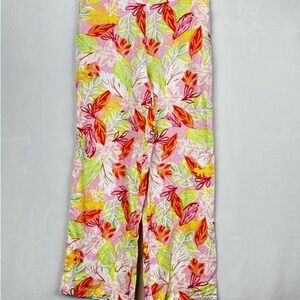 Sincerely Jules wide leg linen Floral Print Pants size Large